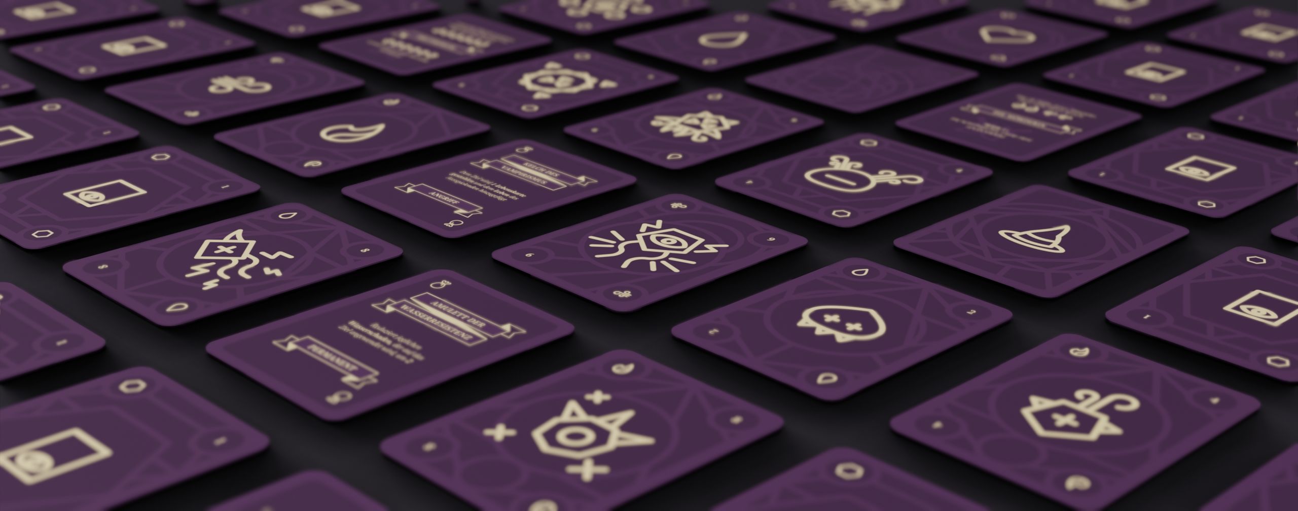 Many of the Magistan cards displayed in a tilted grid