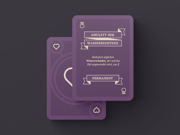 An exemplary item card, the amulet of water resistance