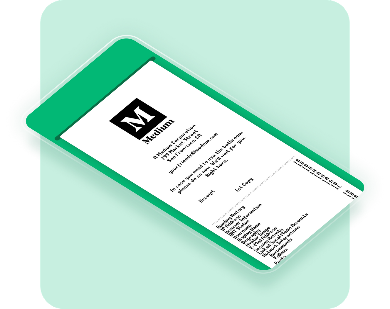 8 of the receipts I researched and designed